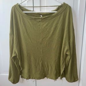 slouchy green Free People sweater
